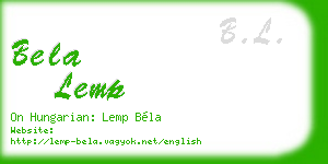 bela lemp business card